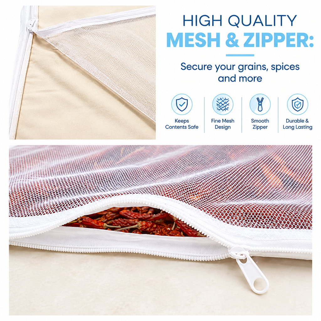 Food Drying Cloth with Stitched Net Cover – 38 × 29 Inches