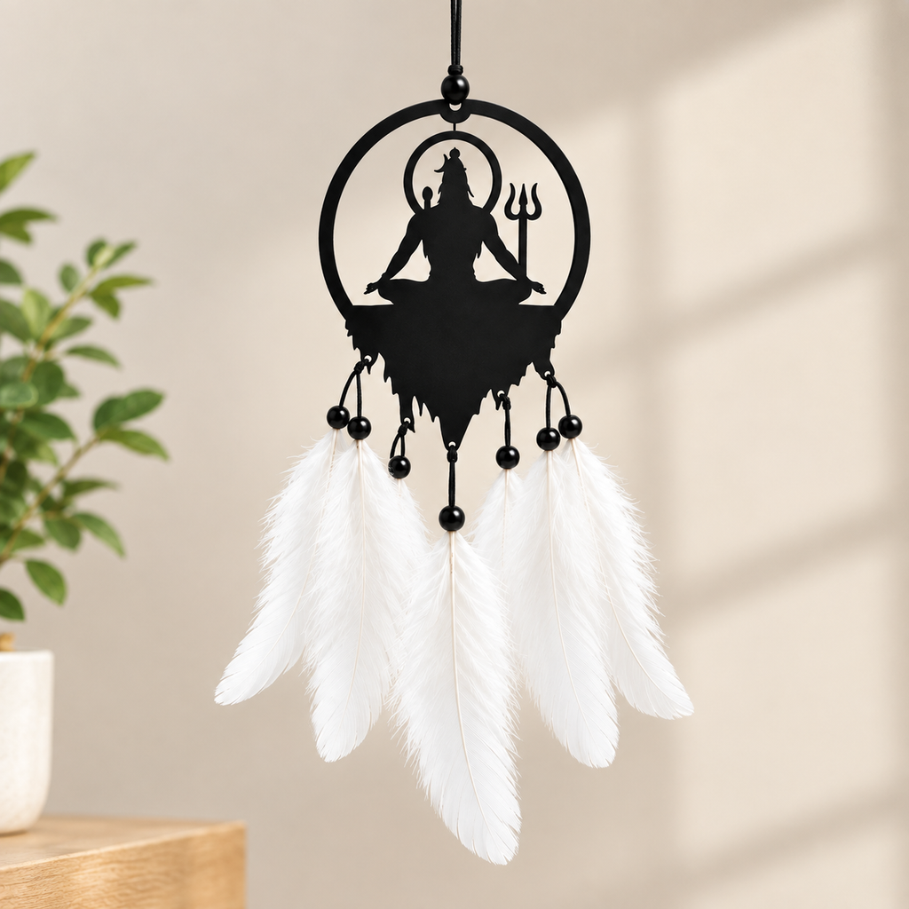 Lord Shiva Car Hanging Dreamcatcher | Black & White