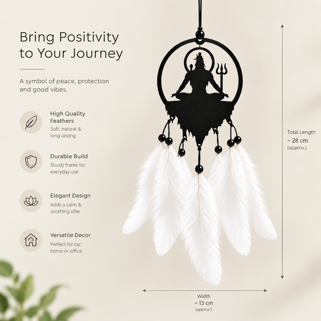 Lord Shiva Car Hanging Dreamcatcher | Black & White