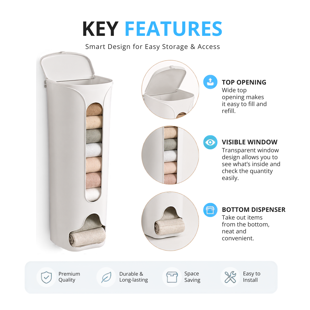 Multipurpose Wall-Mounted Cabinet Storage Organizer