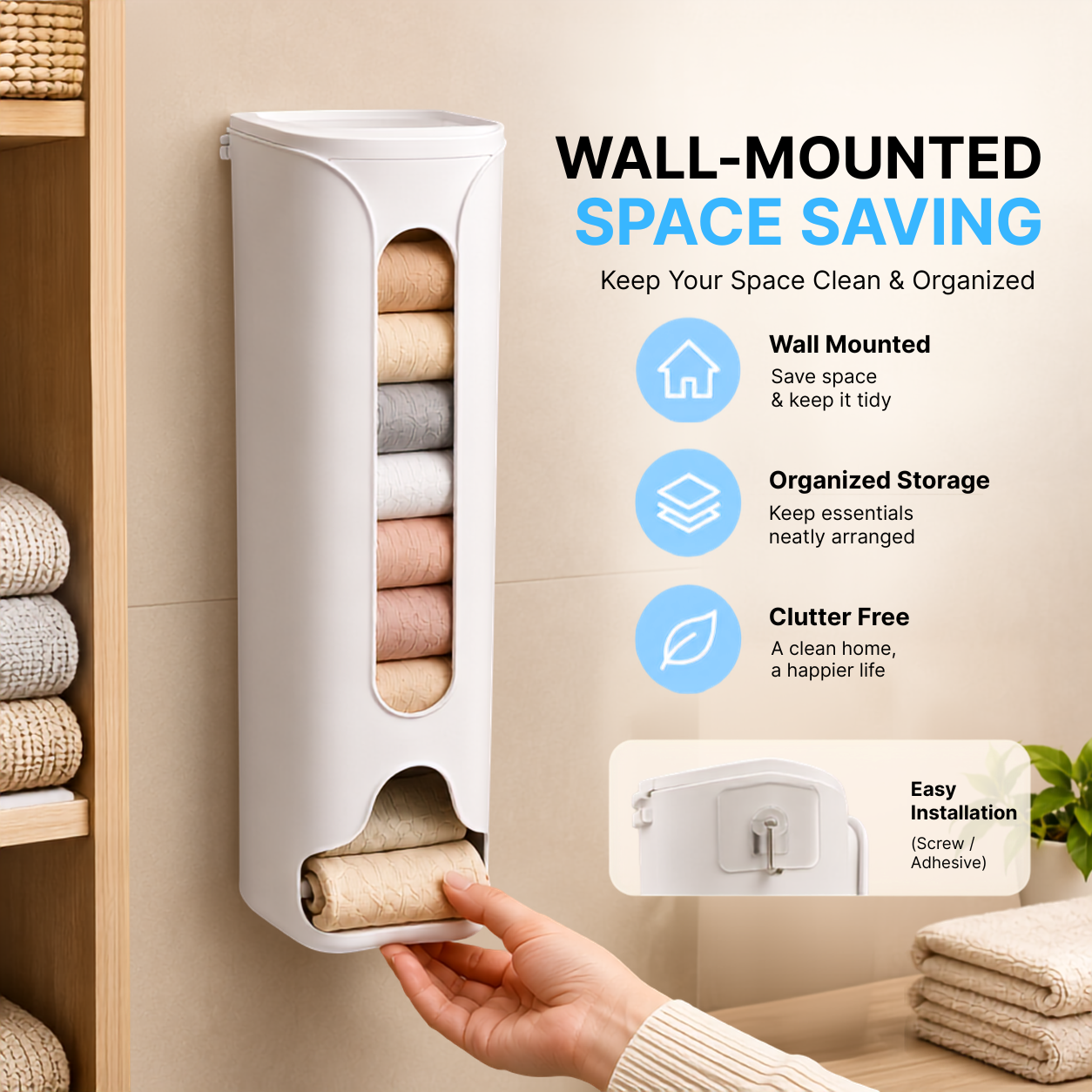 Multipurpose Wall-Mounted Cabinet Storage Organizer