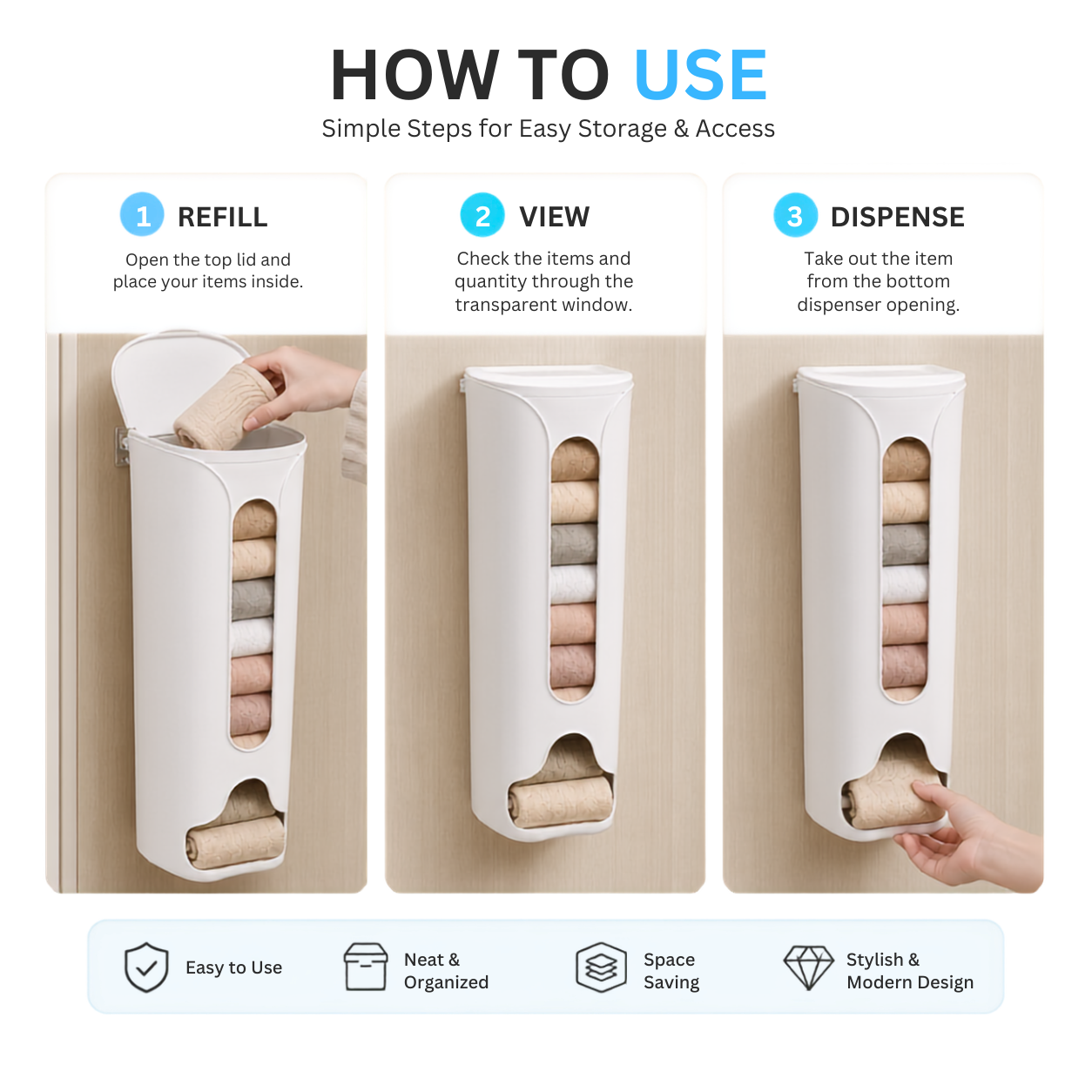 Multipurpose Wall-Mounted Cabinet Storage Organizer