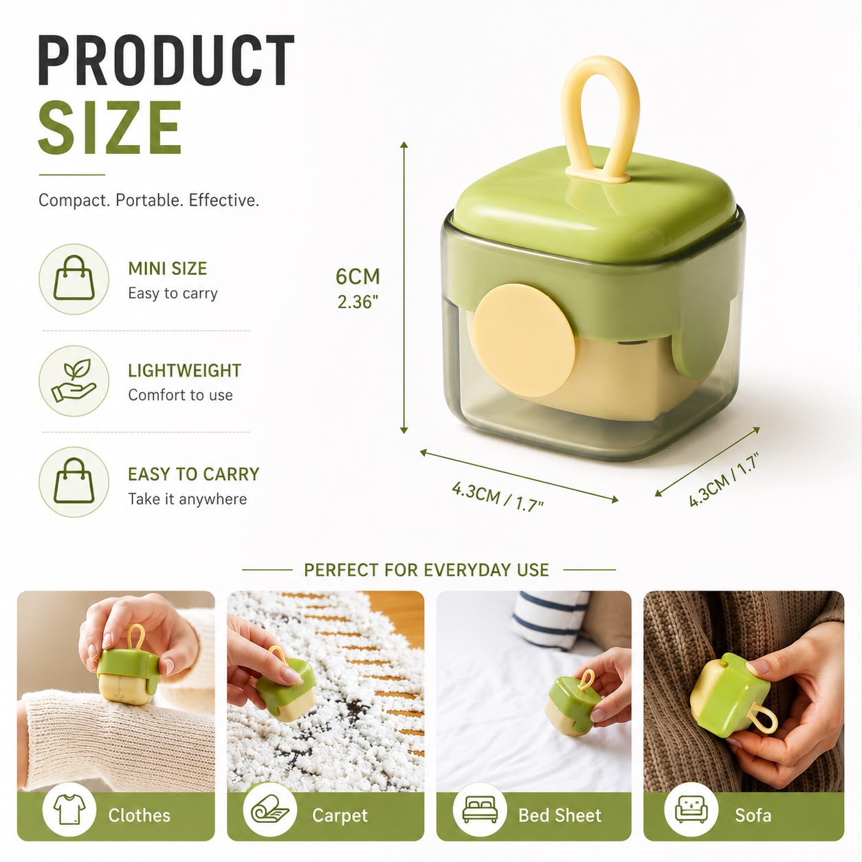 Portable Lint Remover | Reusable | For Cloths & Pet Hair Removal