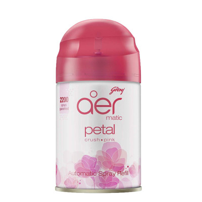 Godrej aer Matic Refill - Automatic Air Freshener with Flexi Control / Petal Crush Pink (225ml)