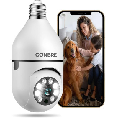 Conbre LightXR 2MP Full HD Indoor Wireless WiFi CCTV Security Camera | Motion Tracking | Two Way Talk | Colored Night Vision | Support upto 128GB SD card |...