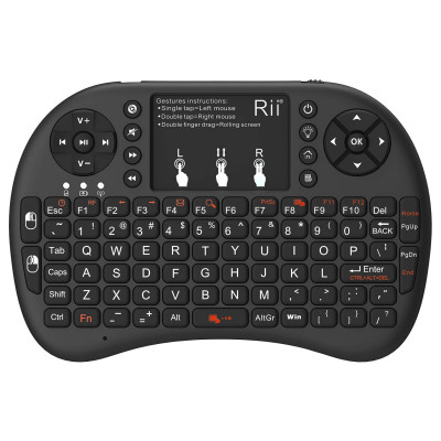 Rii i8+ 2.4GHz Mini Wireless KODI XBMC Keyboard with Touchpad Mouse,LED Backlit, Rechargeable Li-ion Battery, Soft Silicone Button